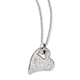 Chisel Clear Crystal Heart Pendant Necklace - Stainless Steel SRN788