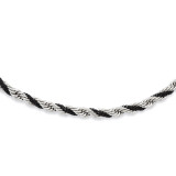 Chisel Black IP-plated Box & Rope Twisted 18 Inch Necklace - Stainless Steel SRN951