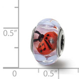 Ladybugs and Flowers Glass Bead Sterling Silver QRS4035