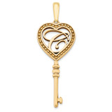 Gold-plated Silver Casted High Polish Initial in Heart Key Pendant, MPN: XNA517GP, UPC: 191101392399