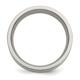 Sterling Silver Inlay Flat 8mm Brushed and Polished Band - Titanium TB214
