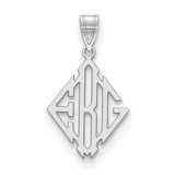 Sterling Silver Rhodium-plated Diamond Shape Monogram Charm, MPN: XNA892SS, UPC: