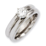 Chisel Synthetic Diamond Ring - Titanium TB373