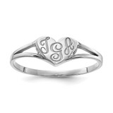 Sterling Silver Monogram in Heart Epoxied Ring, MPN: XNR100SS, UPC: