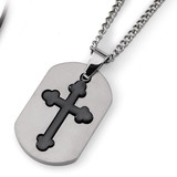 Chisel Black IP-plated Moveable Cross 22 Inch Necklace - Titanium TBN114