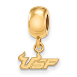 University of South Florida Bead Charm Small Dangle Gold-plated Sterling Silver MPN: GP029USFL UPC: