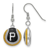 MLB Pittsburgh Pirates Domed Enameled Earrings Sterling Silver Rhodium-plated MPN: SS521PIR UPC: 634401358189