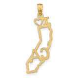 California State Pendant 14k Gold Solid D1152