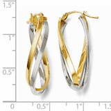 Polished Hinged Hoop Earrings - 14k Gold Two-tone HB-27Q