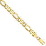 Leslie's 10k Gold 7.3mm Semi-Solid Figaro Chain 8 Inch, MPN: 8236-8, UPC: 191101755927