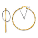 Leslie's 14k Gold Two-Tone Hoop Earrings, MPN: LE2082, UPC:
