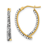Leslie's 14k Gold Polished Crystal By Swarovski Hoop Earrings, MPN: LE2106, UPC: