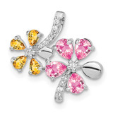 1.19 Citrine/Pink Tourmaline Flower Pendant 14k White Gold Diamond MPN: PM4380-005-WA UPC: 1.19 Citrine/Pink Tourmaline Flower Pendant 14k White Gold Diamond MPN: PM4380-005-WA UPC: