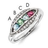 Family Jewelry Genuine Stone & Diamond Set Ring 14k White Gold MPN: XMRW32/4GY UPC: 883957163215