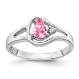6x4mm Pear Pink Tourmaline AA Diamond Ring 14k White Gold MPN: Y2071PT/AA UPC: 883957691459