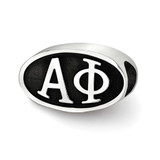 Alpha Phi Oval Letters Bead Silver Sterling LogoArt MPN: APH002BD-SS UPC: 634401949028
