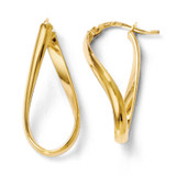 Polished Oval Twisted Hoop Earrings - 14k Gold LE538 by Leslie's Jewelry