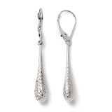 Diamond-cut Dangle Leverback Earrings - 14k White Gold LE609 by Leslie's Jewelry