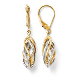 Polished Leverback Earrings - 14k Gold Two-tone LE626 by Leslie's Jewelry