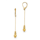 Diamond-Cut Beaded Leverback Earrings - 14k Gold LE838 by Leslie's Jewelry