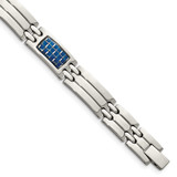 Chisel Blue Carbon Fiber Inlay Polished Bracelet Stainless Steel, MPN: SRB1220-8.5, UPC: 886774264240