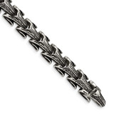 Chisel Bracelet Stainless Steel Antiqued, MPN: SRB983-8.5, UPC: 886774264912