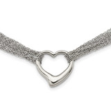 Chisel Multi Strand Polished Heart Toggle Necklace Stainless Steel, MPN: SRN1281-17, UPC: 886774261393