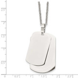 Double Dog Tag Necklace Stainless Steel Polished SRN1394-20