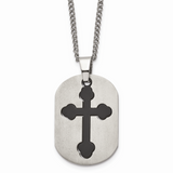 Chisel Black IP-plated Moveable Cross 22 Inch Necklace Titanium TBN114-22
