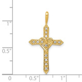 Aa 1/10Ct. Diamond Heart Cross Pendant 14k Gold AA Diamond PM4987-010-YA