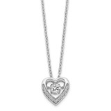Cheryl M Vibrant Cz Heart 18 Inch Necklace Sterling Silver Rhodium-plated, MPN: QCM1430-18, UPC: 883957733463