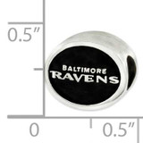 Enameled Baltimore Ravens NFL Bead Sterling Silver QRS3044