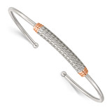 Rose Ip-Plated Flexible Cuff Bangle Stainless Steel Polished, MPN: SRB2921, UPC: 191101865886