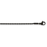 Black Ip-Plated 1.5mm 18 Inch Rope Chain Stainless Steel Polished, MPN: SRN2839-18, UPC: 191101870545