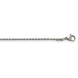 1.5mm 18 Inch Rope Chain Stainless Steel Polished, MPN: SRN2840-18, UPC: 191101870583