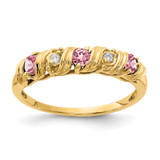 2.75mm Pink Tourmaline Aa Diamond Ring 14k Gold, MPN: Y4718PT/AA, UPC: 883957594514