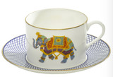 Halcyon Days Ceremonial Indian Elephant White Teacup & Saucer, MPN: BCCIE03TSG