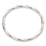 Textured Hinged Bangle Sterling Silver Polished QB1417