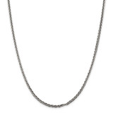 3.25mm Solid Square Spiga Chain 26 Inch Sterling Silver Antiqued, MPN: QH369-26, UPC: