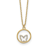 Rhodium Butterfly In Circle Necklace 18 Inch 14k Gold, MPN: SF2892-18, UPC: