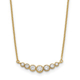 Graduated Round CZ Diamond 17 Inch Necklace 14k Gold Polished , MPN: SF2915-17, UPC: