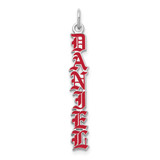 English Towne Font Vertical Name Plate with Epoxy Charm 10k White Gold MPN: 10XNA1173W UPC: