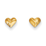 Madi K Diamond-Cut & Satin Puffed Heart Earrings - 14k Gold SE329