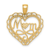 Mom Scallop Heart Pendant 14k Gold Polished MPN: K5195Y UPC: