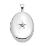 Diamond Star 19X15mm Oval Locket Sterling Silver Rhodium-plated MPN: QLS1053 UPC:
