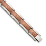 Textured Brown Ip-Plated 8.5 Inch Bracelet 8.5 Inch Stainless Steel Polished MPN: SRB1298-8.5 UPC: 191101643538