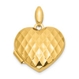 Quilted Texture 18mm Heart Locket 14k Gold MPN: XL819 UPC: