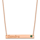 Personalized Bar with Birthstone Necklace Sterling Silver Rose-plated MPN: XNA1090RP UPC: