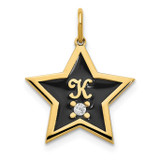 Initial Epoxy Star with Diamond Charm Sterling Silver Gold-plated MPN: XNA1161GP UPC: