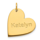 Personalized Heart Charm Sterling Silver Gold-plated MPN: XNA1196GP UPC: